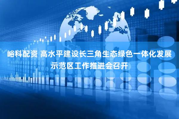 峪科配资 高水平建设长三角生态绿色一体化发展示范区工作推进会召开