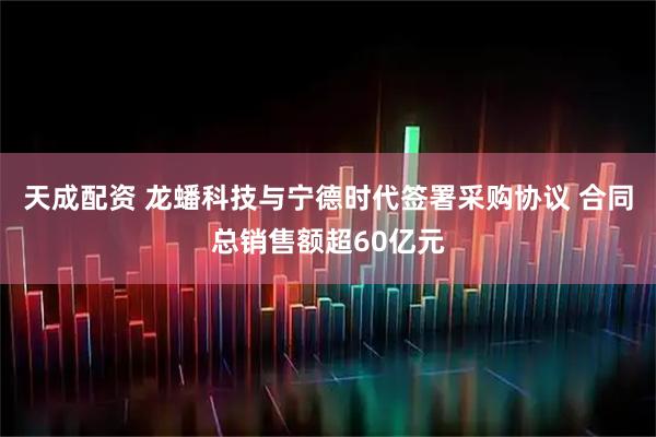 天成配资 龙蟠科技与宁德时代签署采购协议 合同总销售额超60亿元