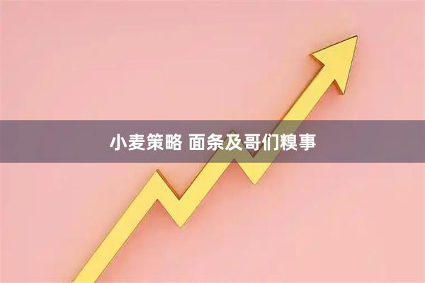 小麦策略 面条及哥们糗事