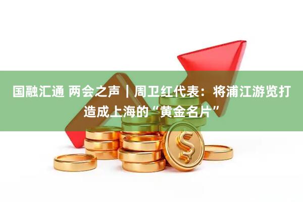 国融汇通 两会之声｜周卫红代表：将浦江游览打造成上海的“黄金名片”