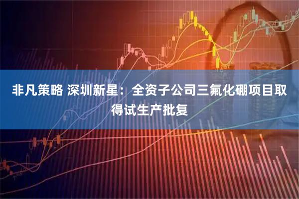 非凡策略 深圳新星：全资子公司三氟化硼项目取得试生产批复