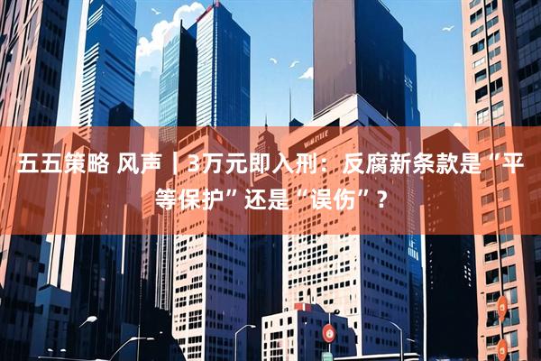 五五策略 风声｜3万元即入刑：反腐新条款是“平等保护”还是“误伤”？